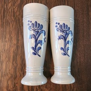 Vintage 🍺 German Authentic Beer Stein Glasses Set of 2 EUC $22
